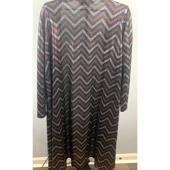 LuLaRoe Sarah Cardigan Women's L Silver Bronze Black - Picture 4 of 5